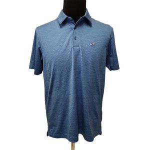 Vineyard Vines Performance Mens Blue Short Sleeve Collared Polo Shirt Size Small